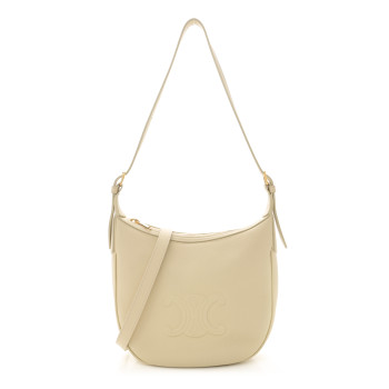 CELINE Supple Calfskin Cuir Triomphe Small Heloise Shoulder Bag Limestone