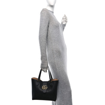 GUCCI New Sakai Calfskin Lux Small Dahlia Tote Black