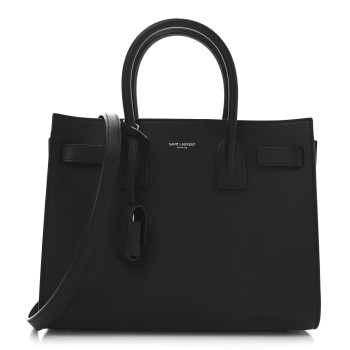 SAINT LAURENT Grained Calfskin Baby Sac De Jour Black