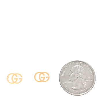 GUCCI 18K Yellow Gold Running G Stud Earrings