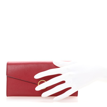 FENDI Vitello Cruise F is Fendi Continental Envelope Wallet Red