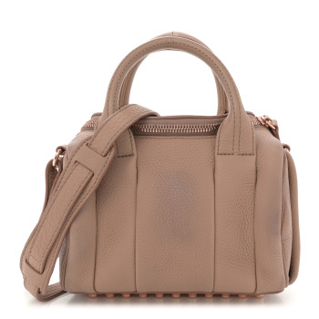 ALEXANDER WANG Pebbled Lambskin Mini Rockie Latte Rose Gold Hardware