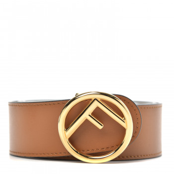 FENDI Vitello Liberty F is Fendi Bi-Color Reversible Belt 80 Caramello White