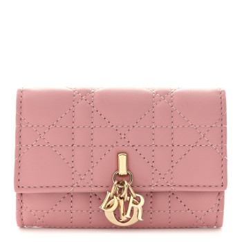 CHRISTIAN DIOR Lambskin Cannage Miss Dior Glycine Wallet Pink CHRISTIAN DIOR Lambskin Cannage Miss Dior Glycine Wallet Pink