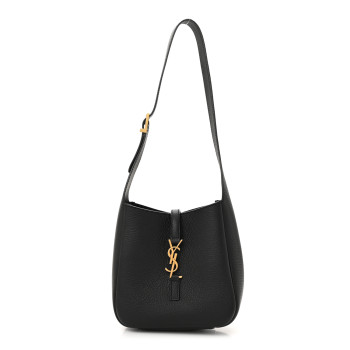 SAINT LAURENT Calfskin Baby Le 5 A 7 Supple Hobo Black