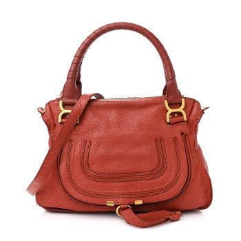 CHLOE Calfskin Medium Marcie Satchel Maple Leaf