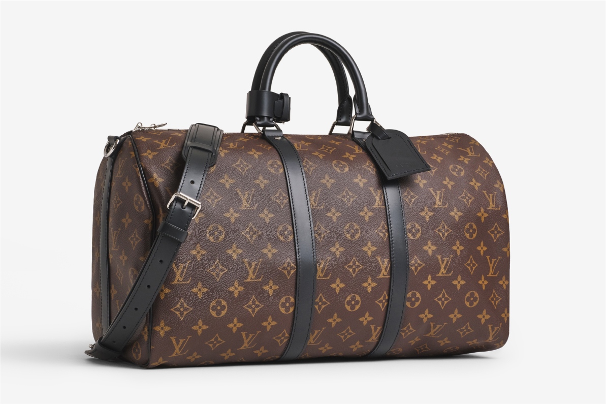 one Louis Vuitton monogram Keepall duffle bag