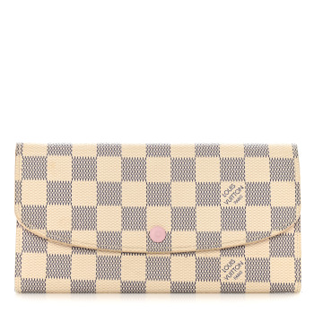 LOUIS VUITTON Damier Azur Emilie Wallet Rose Ballerine